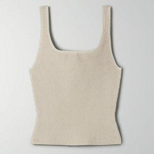 Aritzia Babaton Sculpt Knit Tank in Matte Pearl -M